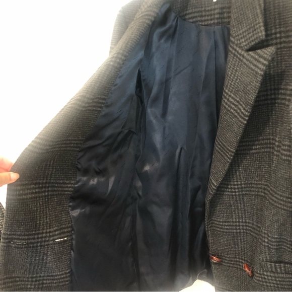 Ganni Woodside Checked Wool Blend Blazer Women’s Grey US 4 Jacket 2 Buttons - Picture 9 of 13